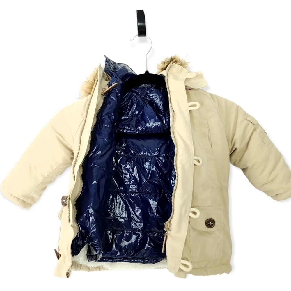 Hippototamus removable lining faux fur trimmedbhooded coat size 2t - Picture 5 of 11